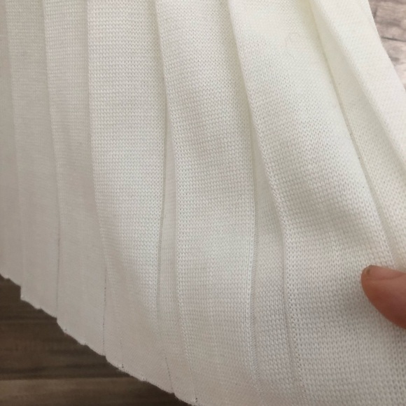 Vintage White Ivory Pleated Knit Pull On Skirt Size 14 - Picture 5 of 8